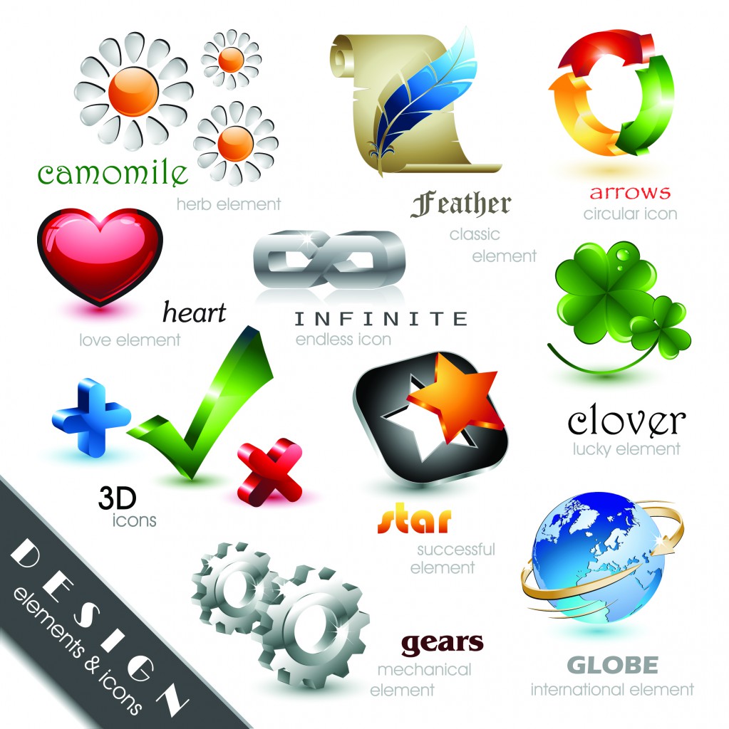 3D Icons Vector Free Download