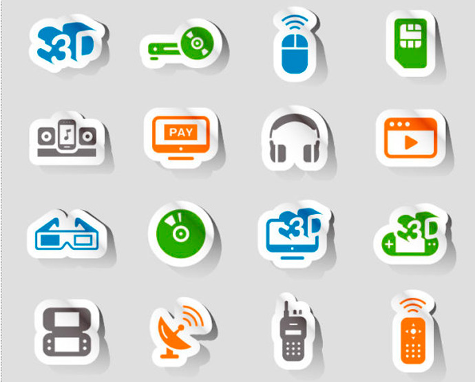 3D Icons Vector Free Download