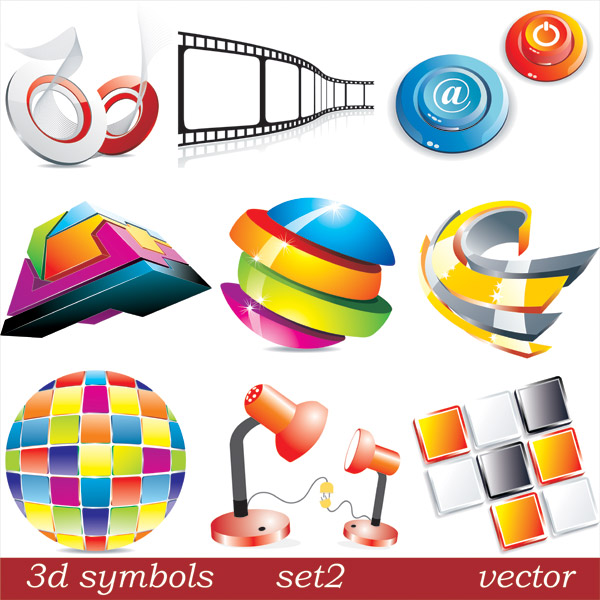 3D Icons Vector Free Download