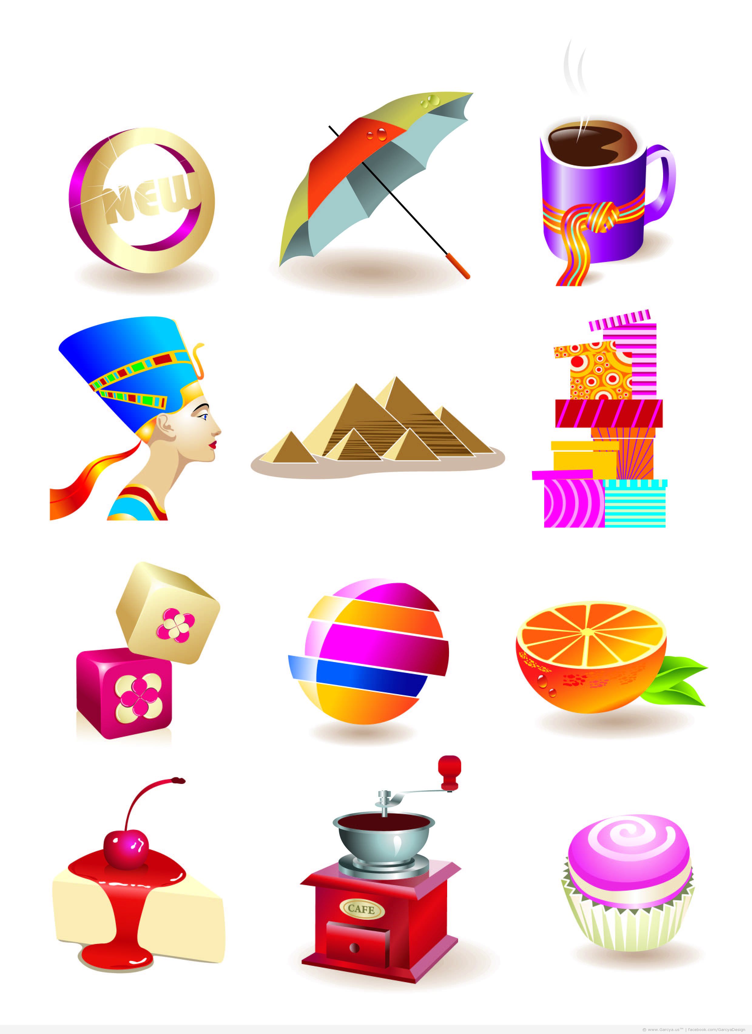 3D Icons Vector Free Download