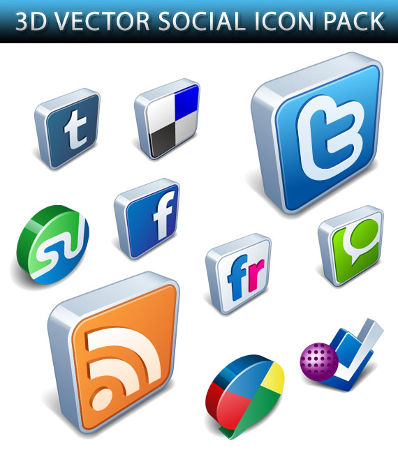 3D Icons Vector Free Download