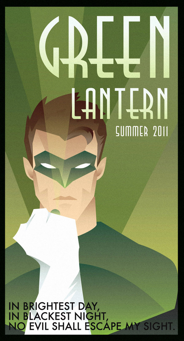 Art Deco Style Green Lantern