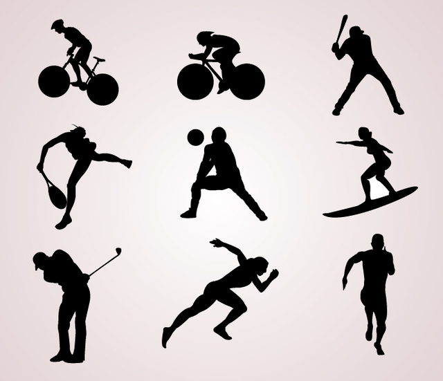 Baseball Player Silhouettes Vector