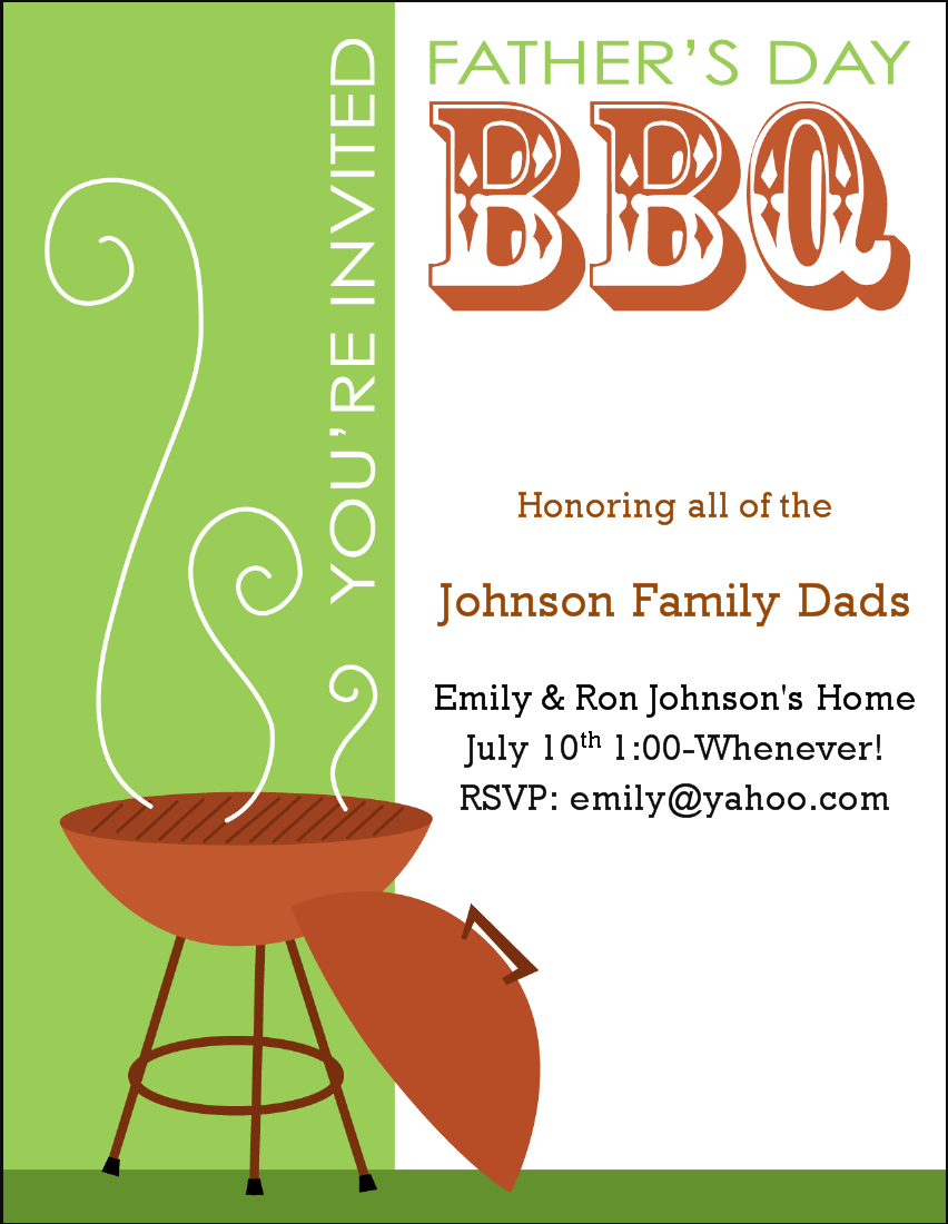 BBQ Party Invitation Flyer Templates Free