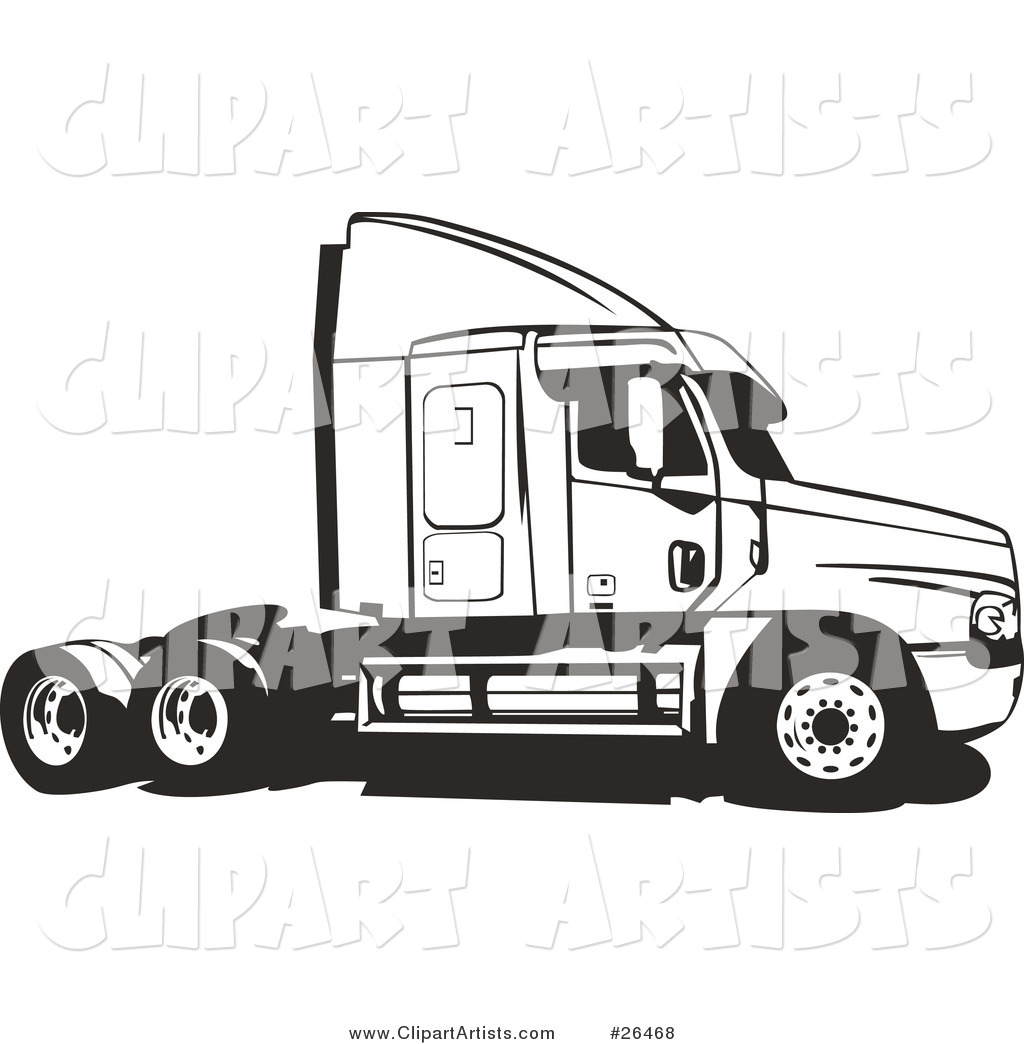 Big Truck Clip Art Black and White