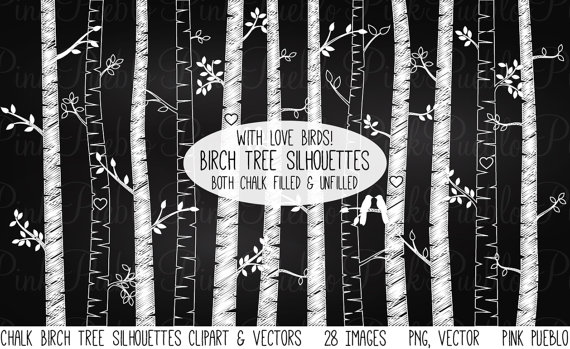 Birch Tree Silhouette Vector Art