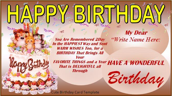 Birthday Card Templates Free