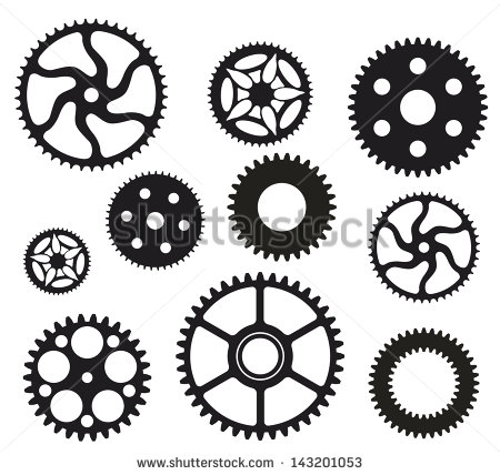 Black and White Bicycle Gear Silhouette