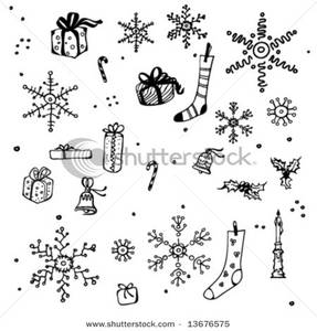 Black and White Christmas Icons