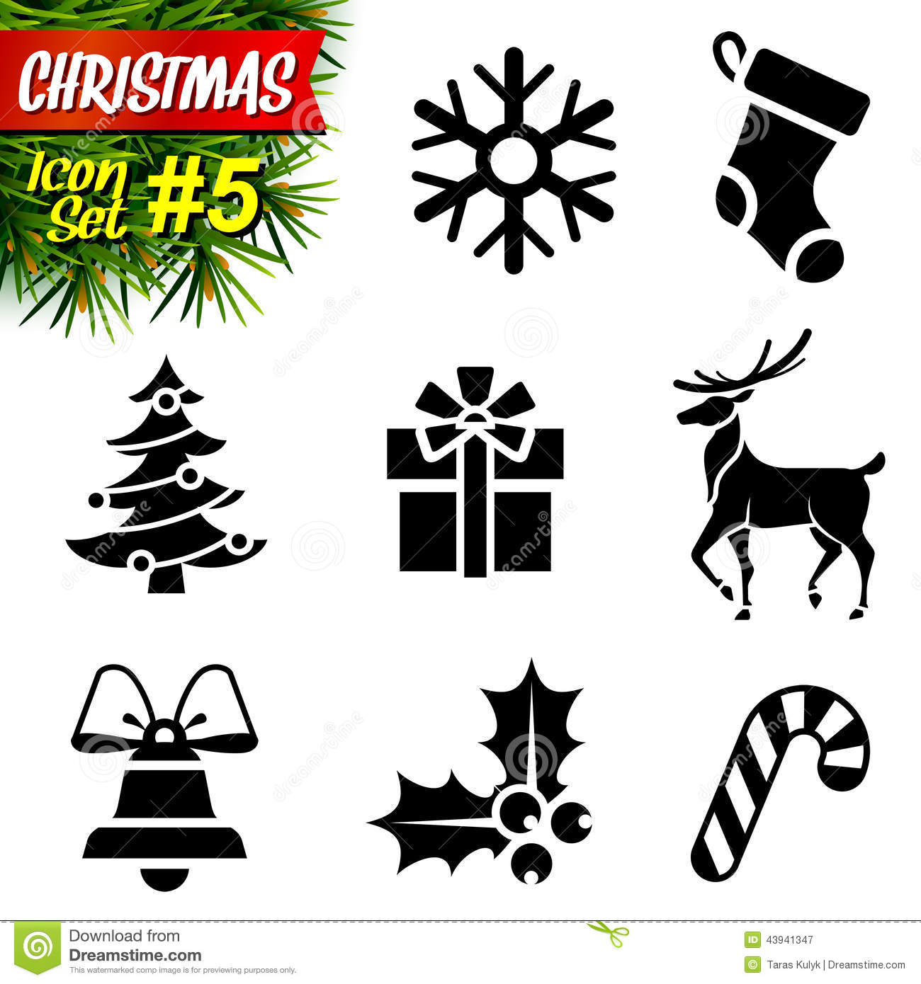 Black and White Christmas Icons