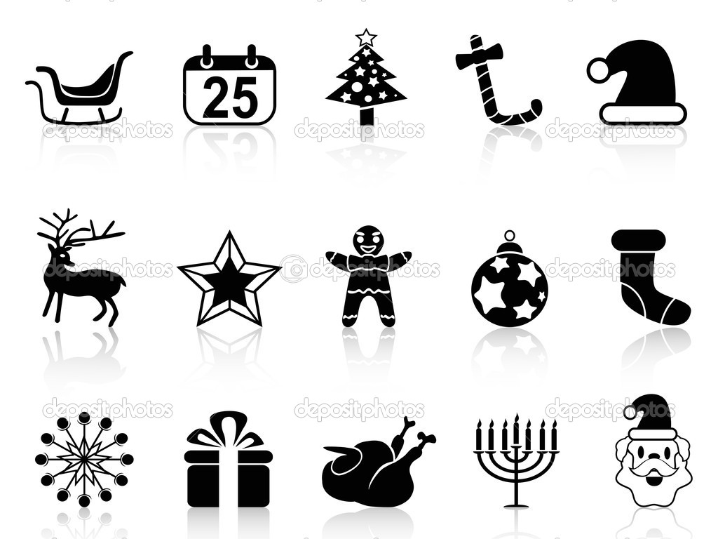 Black and White Christmas Icons