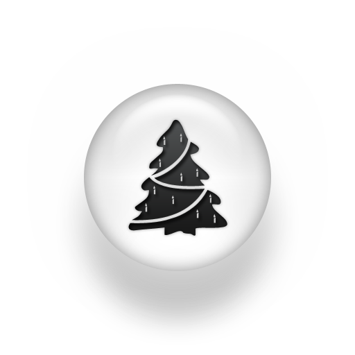 Black and White Christmas Tree Icon