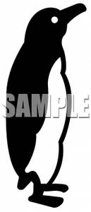 Black and White Penguin Clip Art
