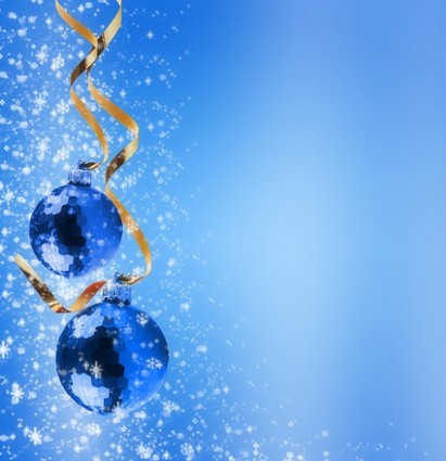 Blue Christmas Balls Border