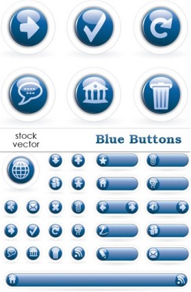 Blue Circle Button Icon