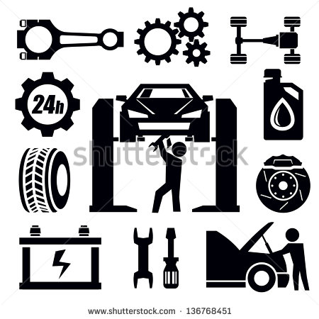 Car Repair Clip Art Black and White