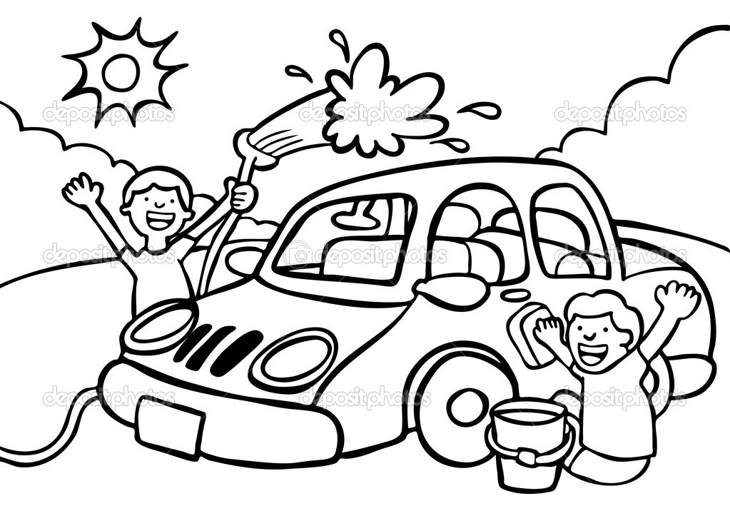 Car Wash Clip Art Black and White