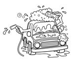 Car Wash Clip Art Black and White