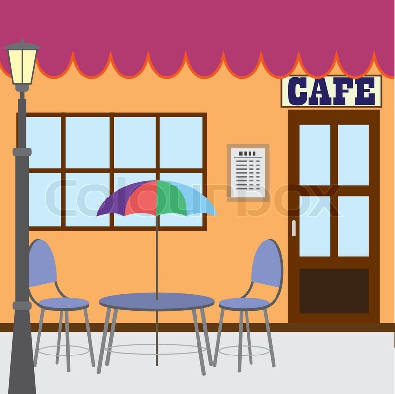 Cartoon Cafe Table and Chairs
