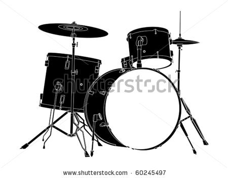 Cartoon Drum Set Clip Art