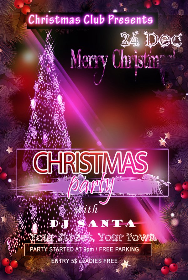 Christmas Party Flyer Template Free Download