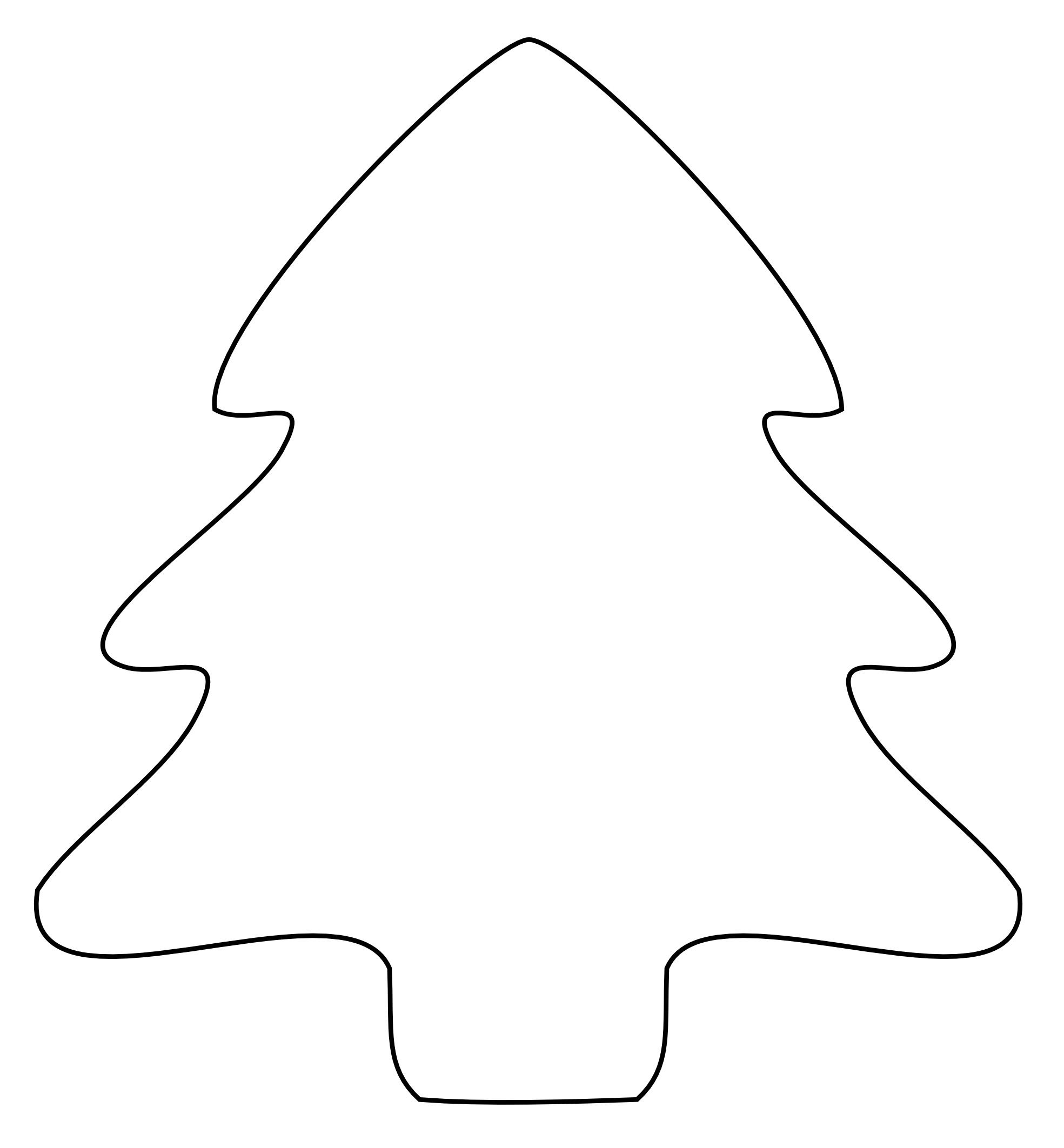 clipart christmas tree black white - photo #30