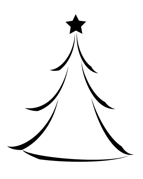 9 Black And White Christmas Tree Icon Images