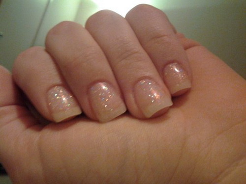 Clear Glitter Acrylic Nails