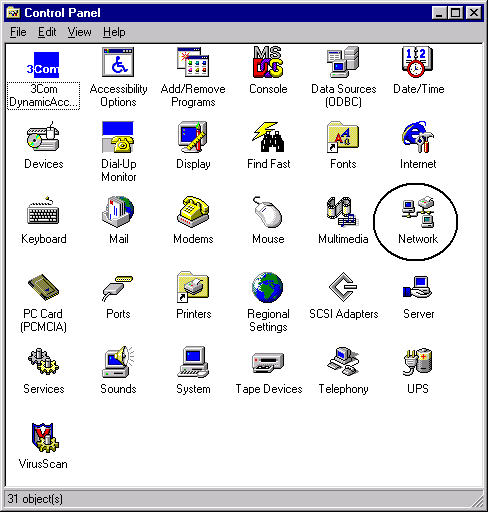 Control Panel Icon Windows 1.0