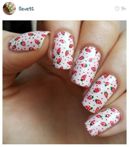 Cute Strawberry Nail Art