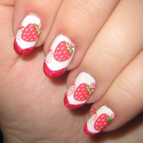 Cute Strawberry Nail Design