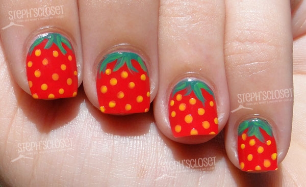 Cute Strawberry Nail Design