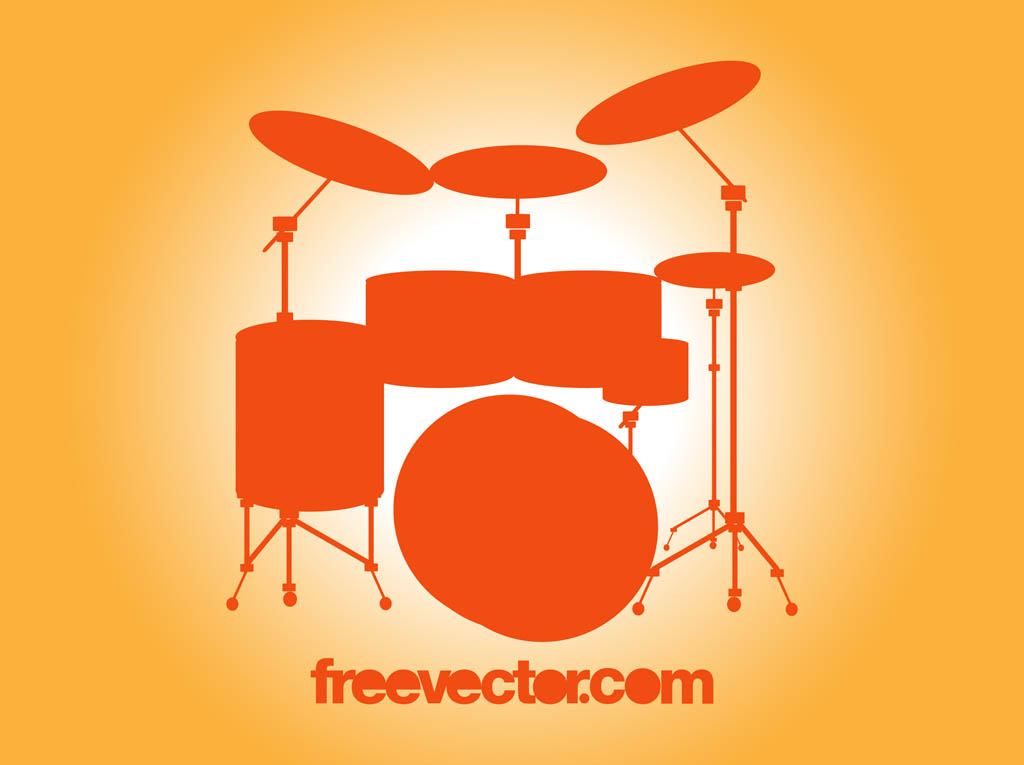 Drum Set Vector Silhouette