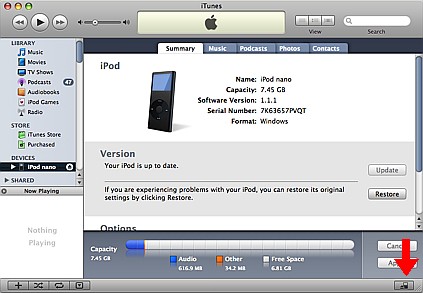 Eject iPod From iTunes