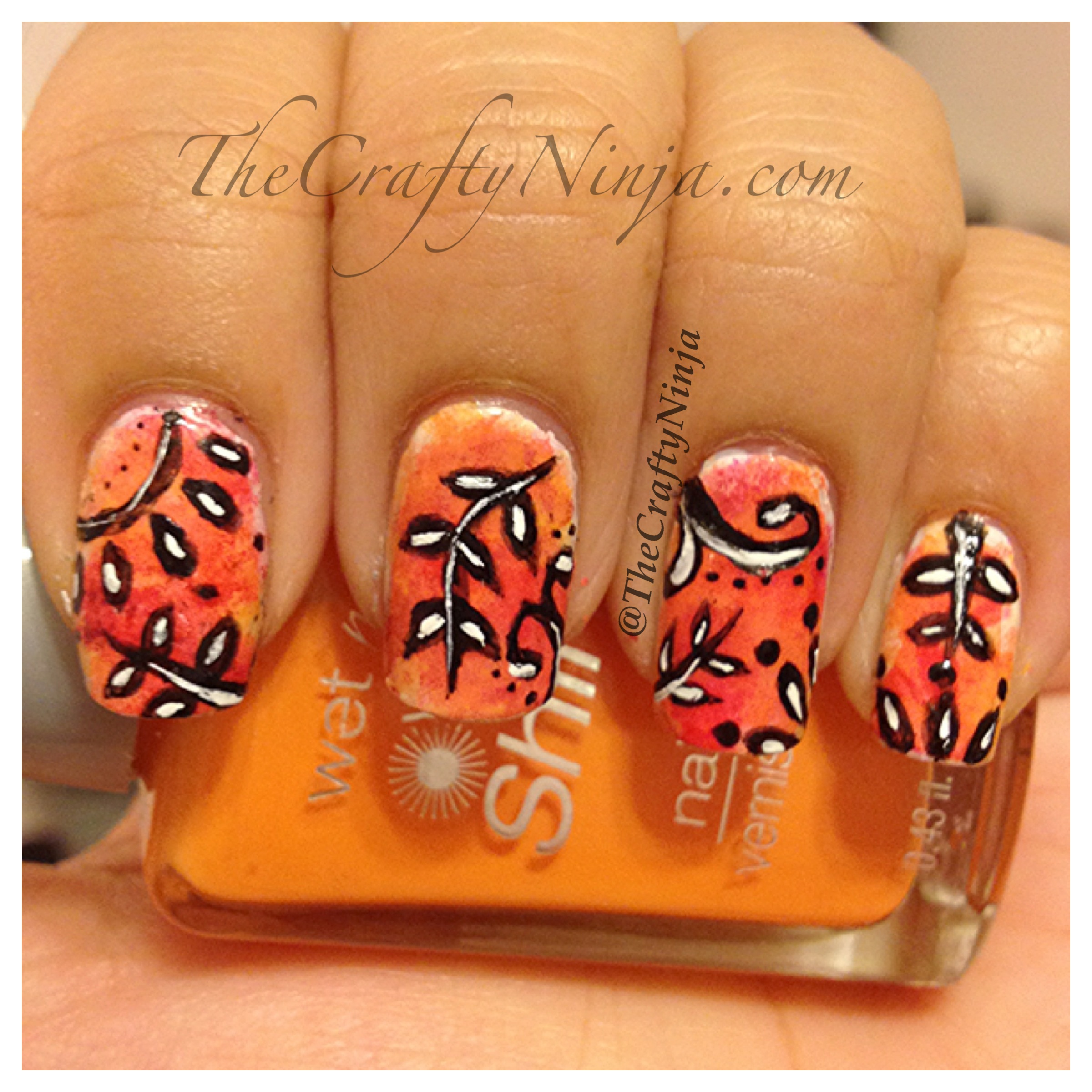 Fall Leaves Acrylic Nails Design