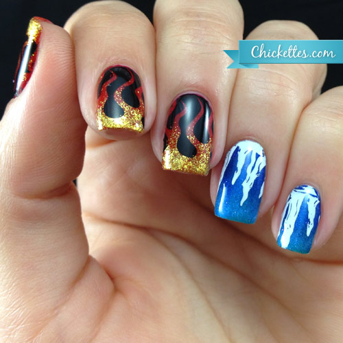 Fire and Ice Nail Art