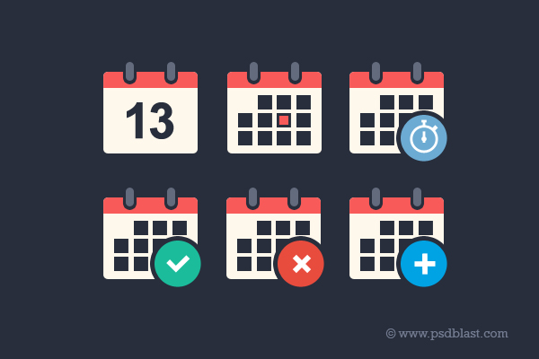 Flat Calendar Icons Free