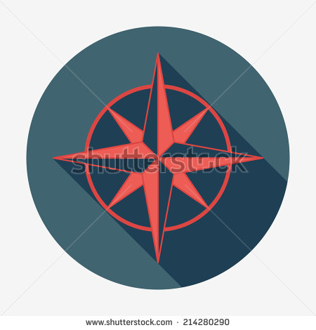 Flat Modern Compass Logo Vector