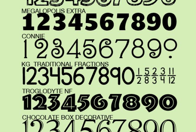 Free Fancy Number Fonts