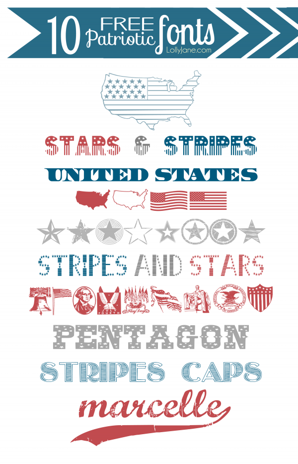 18 Downloadable Patriotic Fonts Images