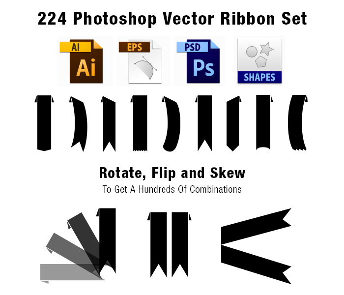 Free Photoshop Ribbon Shapes