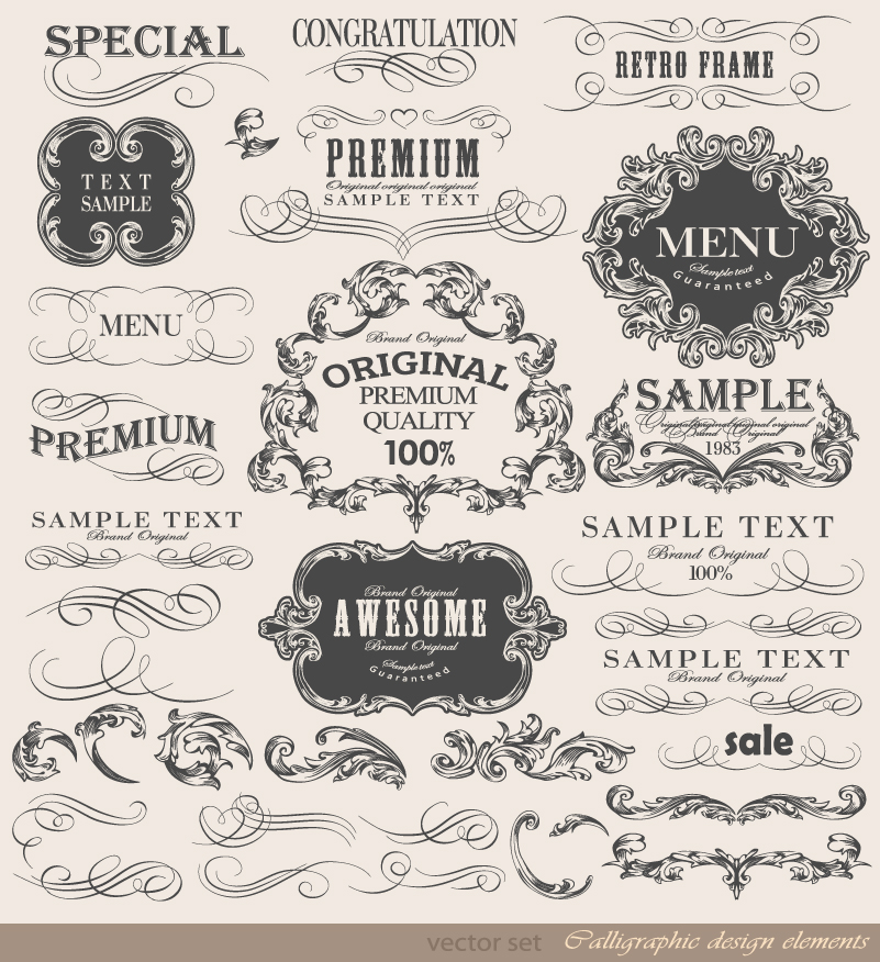 Free Vector Calligraphic Design Elements