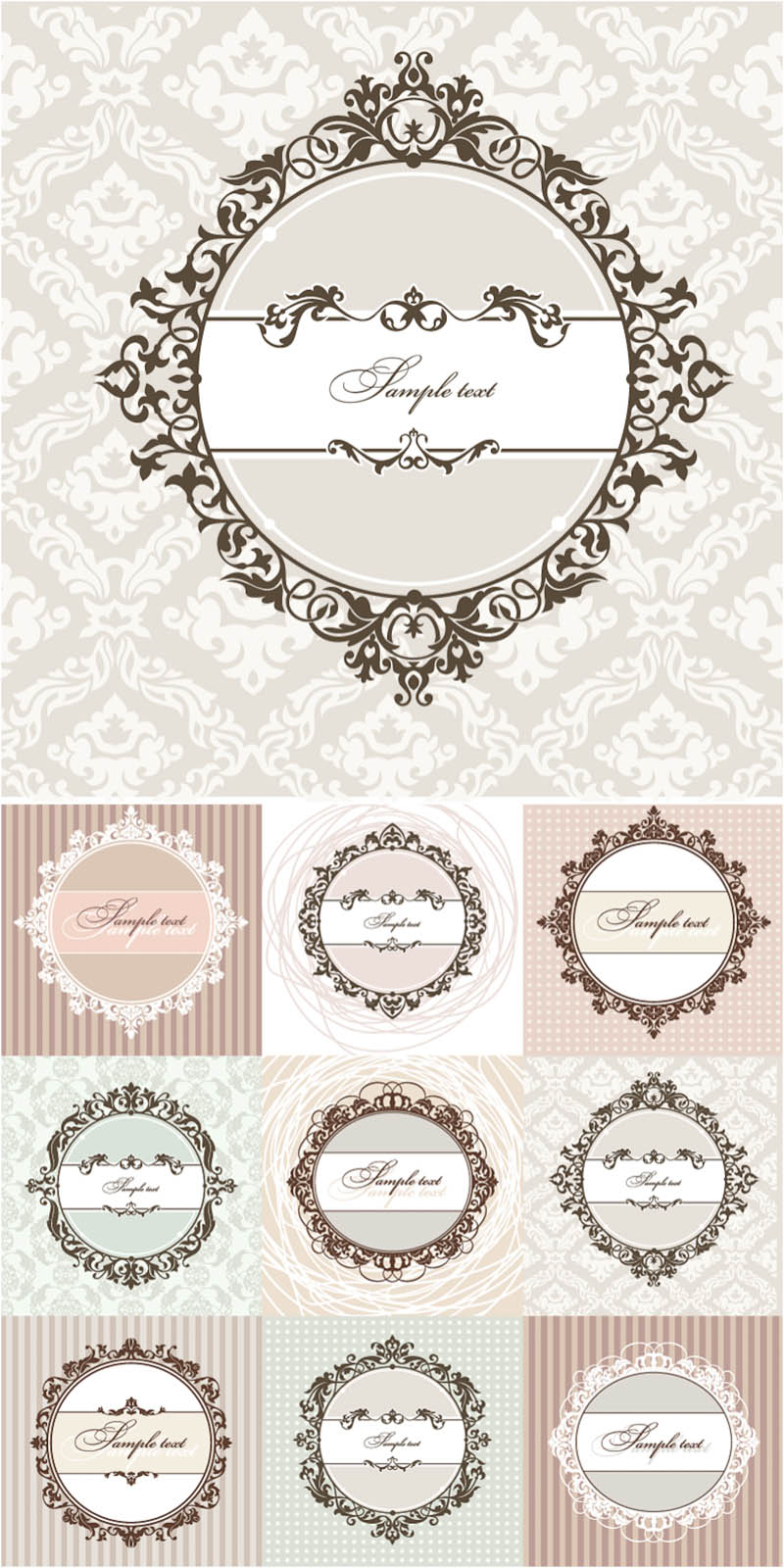 15 Vintage Round Frame Vector Art Free Images