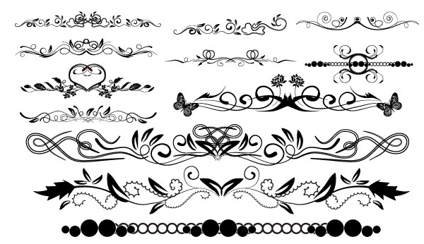 14 Vector Floral Swirl Border Images