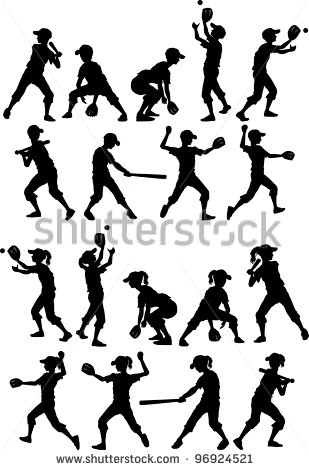 Girls Softball Silhouette