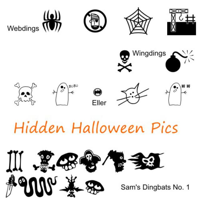 9 Halloween Symbols Font Images