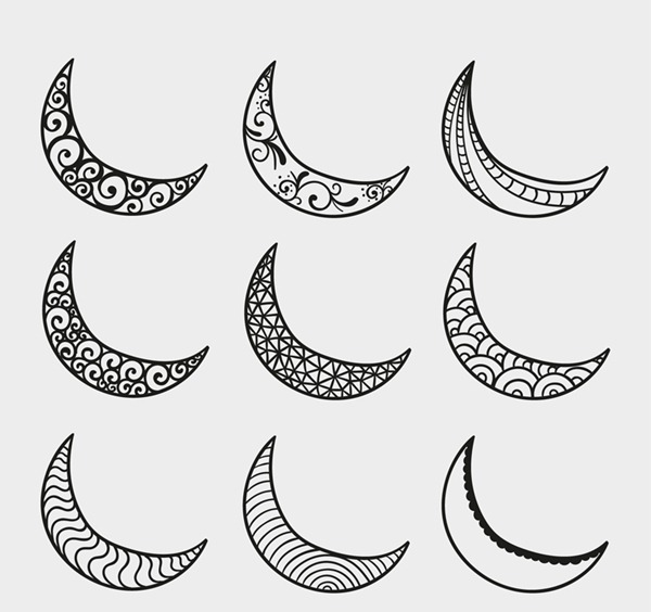 Hand Drawn Crescent Moon