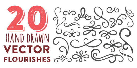 Hand Drawn Flourish Vector Free