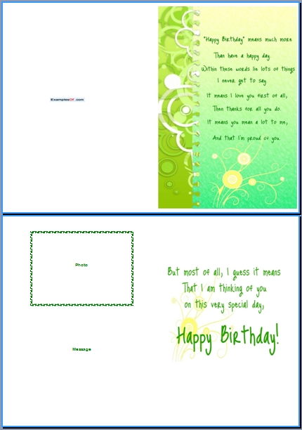 Happy Birthday Card Templates Word