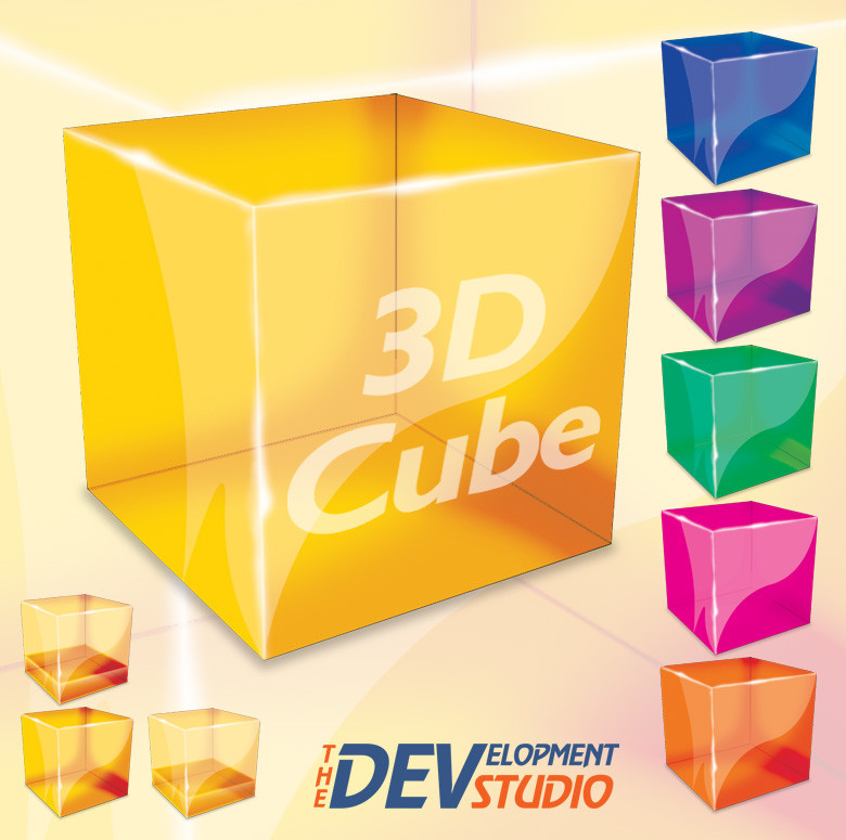 18 Photos of 3D Square Website PSD Template